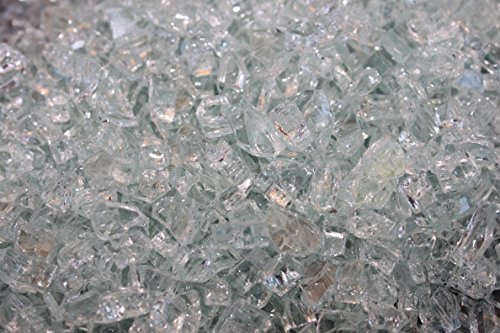 Fire Pit Essentials Fire Glass for Fireplace and Firepit Fireglass 10 Pound 1/2 Inch Clear Ice