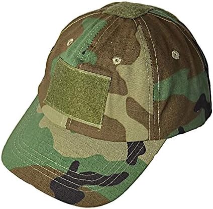LOOGU Woodland Camo Tactical Cap for Men - Adjustable with Velcro