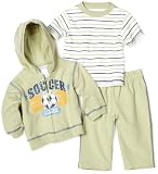 Babyworks 3 Piece French Terry Jog Set, Green, 3-6 Months