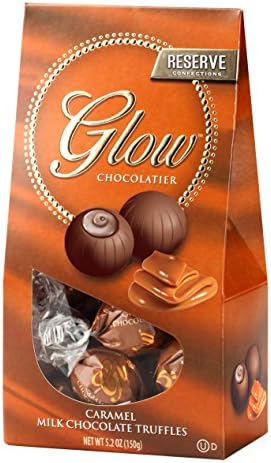 Glow Premium Kosher Caramel Milk Chocolate Truffles Gift Box 5.2-ounce Box (1 Pack)