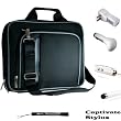 Black Silver Smart Travel Carrying Case with Optional Adjustable Shoulder Strap // Airport Check-Point-Friendly // For The New Apple iPad 3 ( 3rd Generation 16GB 32GB 64GB Compatible with All Versions) + Includes a WHITE Travel USB Car Charger Kit + Includes a WHITE Travel USB Home Charger + Includes a Professor Pen 3 in 1 Red Laser Pointer / LED White Light / Stylus / White Pen + Includes an eBigValue TM Determination Hand Strap Key Chain