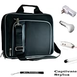 Black Silver Smart Travel Carrying Case with Optional Adjustable Shoulder Strap // Airport Check-Point-Friendly // For The New Apple iPad 3 ( 3rd Generation 16GB 32GB 64GB Compatible with All Versions) + Includes a WHITE Travel USB Car Charger Kit + Includes a WHITE Travel USB Home Charger + Includes a Professor Pen 3 in 1 Red Laser Pointer / LED White Light / Stylus / White Pen + Includes an eBigValue TM Determination Hand Strap Key Chain