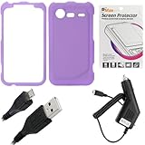 GTMax Purple Rubber Hard Snap On Plastic Protector Cover Case + Clear LCD S ....