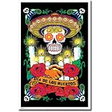 Dia de los Muertos (Day of the Dead) flocked Blacklight Poster Print - 22x34