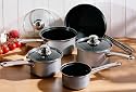 Retro Grey Non Stick Saucepan Pan Set Kitchen Saucepans