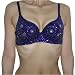 Womens Belly Dancing Costume Bra Trimmed With Blue Sequins and matching beads.