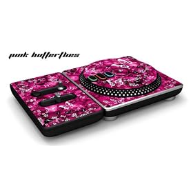 New DJ Hero Turntable Controller Protective Skin, Fits Nintendo Wii, Xbox 360 & Playstation 3 - Pink Butterfly