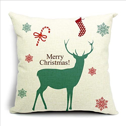 Merry Christmas Gifts to Every Home Cotton Linen Throw Pillow Case Cushion Cover Home Sofa Decorative 18 X 18 Inch Pillowcase