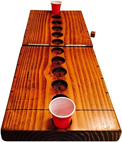 Custom Engraved Football Drinking Game Made Out of Natural Solid & Stained Hardwood