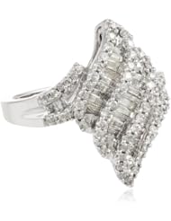 10k White Gold Waterfall Diamond Ring (1.00 cttw, I-J Color, I2-I3 Clarity), Size 7