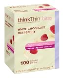 thinkThin BITES 100 Calorie White Chocolate Raspberry, Gluten Free, 5-Count, 4.4-Ounce Boxes (Pack of 6)