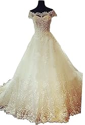 Off the Shoulder  Natural   Waistline Lace Sheer Satin  Ball Gown  Dress