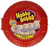 HUBBA BUBBA Bubble Tape Snappy Strawberry Bubble Gum 1.8 m (Pack of 12)