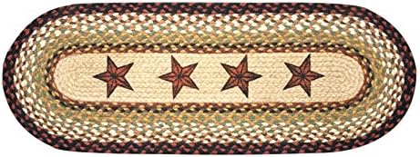 Capitol Earth Rugs 13'' x 36'' Primitive Oval Rug (Barn Star)