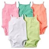 カーターズ Carter's ロンパース ボディスーツ ベビー肌着 ボディースーツ 袖なし 5枚組 女の子 綿100% 5-Pack Sleeveless Bodysuits 3M (55-61cm)