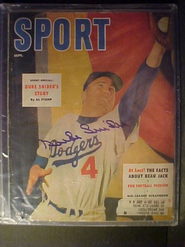 Duke Snider Brooklyn Dodgers Autographed September 1955 Sport Magazine
