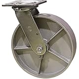 Service Caster 8" Heavy Duty Swivel Caster - 8" x 2" Semi Steel Cast Iron Wheel
