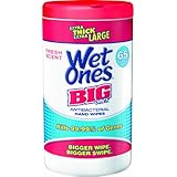 Wet Ones Big Ones Fresh Scent Antibacterial Wipes, 65 Count