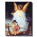 African American Black Guardian Angel Children Bridge Religious Picture Art Print