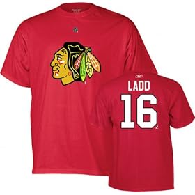 Buy Andrew Ladd Red Reebok Name and Number Chicago Blackhawks T-Shirt