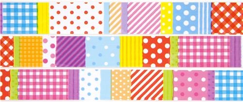 Imagen 2 de Cinta adhesiva decorativa blanca con lunares, rayas, rombos