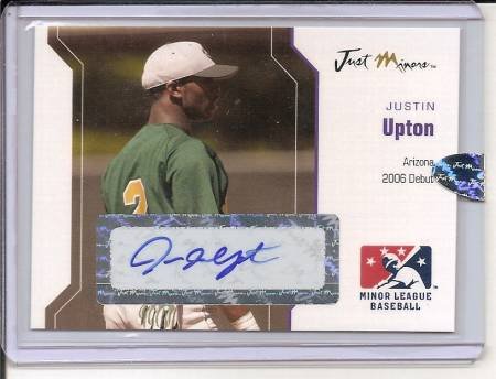 2006 Just Minors Just Autographs Just White Auto 60 Justin Upton (Stated Print Run 50) Arizona Diamondbacks (RC - Rookie - Autographed - Baseball Cards)
