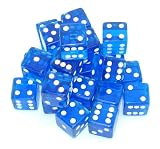25 BRAND NEW BLUE DICE 19 mm 25 DICE CASINO Home Use
