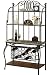 Hillside Wine Console With Hutch And Brown Marble Shelf