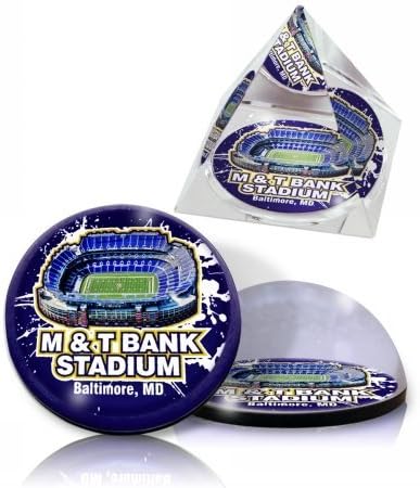 NFL Baltimore Ravens M&T stadium in a in 2" ร crystal magnet and in a 2" crystal pyramid. Set of 2 pieces