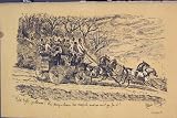 Pferde C1881 Trainieren die Männer, die Hinunter Hügel-Alten Druck Laufen