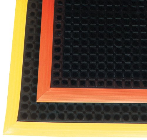 NoTrax 549S4124YB 549 Safety Stance 40 x 124 4-Sided BlackYellow Safety Anti-Fatigue Drainage Mat