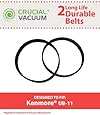 2 Kenmore UB-11 Vacuum Belts Fits Kenmore Uprights Using UB-11 UB11 Belts Part # 1860140600, Designed & Engineered by Crucial Vacuum