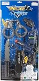 DELUXE SUPER POLICE FORCE ACTION PLAYSET - Police Toy Gun - Police Handcuffs, Police Badge, Police Walkie Talkie, Police Whistle, and more!