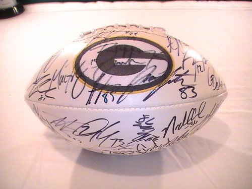 2011 Green Bay Packers Team Signed Autographed Football Arron Rodgers,donald Driver,greg Jennings