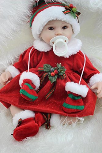 Npkdoll Reborn Baby Doll Soft Silicone 18inch 45cm Magnetic Lovely Lifelike Cute Boy Girl Toy Santa Baby Eyes Open