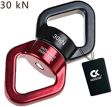 Swivel 360°Safety Rotational Device Hanging Accessory Safety System High-Strength Straight Gate Carabiner Locking Carabiner Clip ( HDGGE Black )