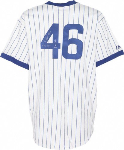 Lee Smith Chicago Cubs Autographed White Jersey w/ Inscription 