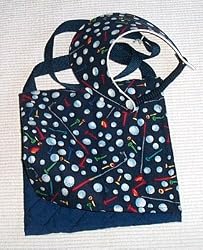 Golf Journey Bag Navy with Balls, Clubs and Tees with Matching Visor