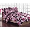 Girls Teen Geometric Pink and Brown Comforter Set