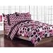 Girls Teen Geometric Pink and Brown Comforter Set
