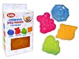 4 Pcs Childrens Kids Jelly Moulds, Octopus, Teddy Bear, Dinosaur and Train  from theallroundstore