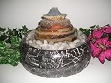 Agate Slice Fountain With Pyramid Top - Natural With Light