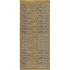 Konturensticker - Wir heiraten - gold - metallic