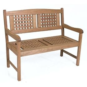 Portoreal 4 ft Eucalyptus Wood Patio Bench