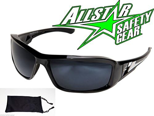 Lunarland Edge Brazeau Polarized Silver Mirror Lens Safety Sun Glasses Txb21-G15-7 W Pouch