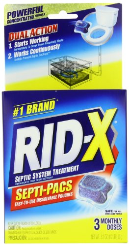 RID-X - Septic System Treatment 3-Dose Dual Action Septi-Pacs 3.2 Ounce 