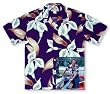 Paradise Found Calla Lily Blue Violet Tom Selleck Magnum PI #3 Tropical Hawaiian Aloha Shirt