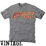 NCAA Iona College Gaels Ash Distressed Logo Vintage Tri-Blend T-shirt