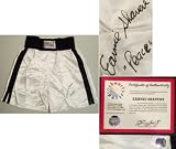 Earnie Shavers Autographed White Everlast Boxing Trunks with Peace Inscription