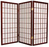Review Oriental Furniture  / Table Top Size - 3ft. Window Pane Small Shoji Privacy Screen Room Divider - 3 Panel Walnut